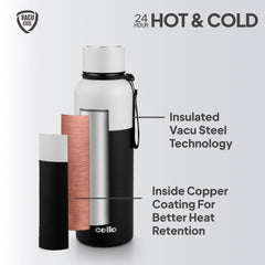 Neo Kent Flask, Vacusteel Water Bottle Grey Black / 750ml