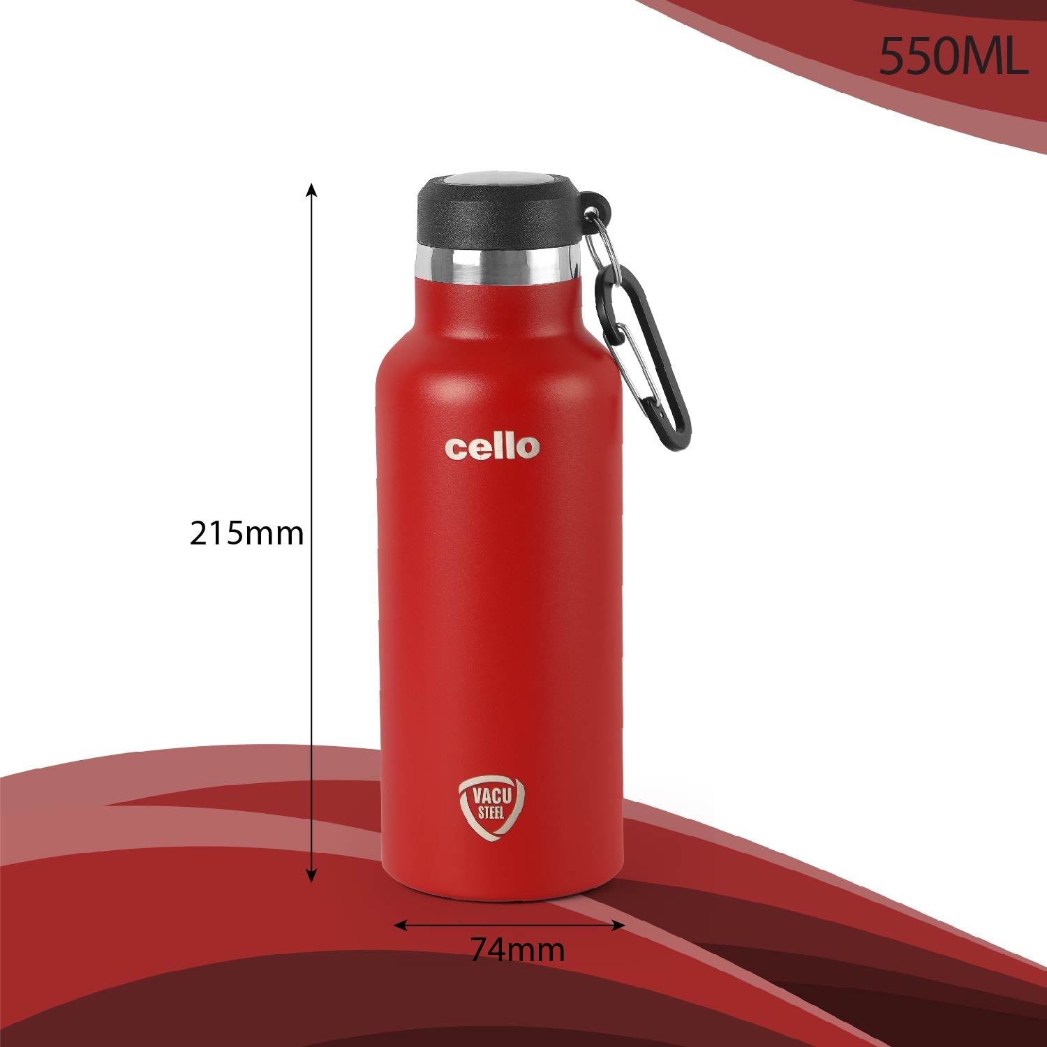 Duro Hector Flask, Vacusteel Water Bottle 550 ml Red / 550ml