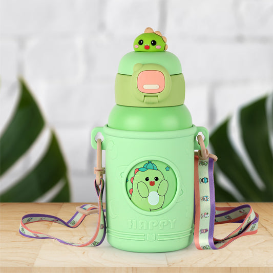 Green|Babybop Hot & Cold Stainless Steel Kids Water Bottle, 500ml / 500ml