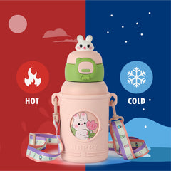 Babybop Hot & Cold Stainless Steel Kids Water Bottle, 500ml Peach / 500ml