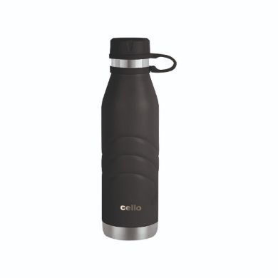 Black|Duro Crown Flask, Vacusteel Water Bottle, 500ml / 500ml