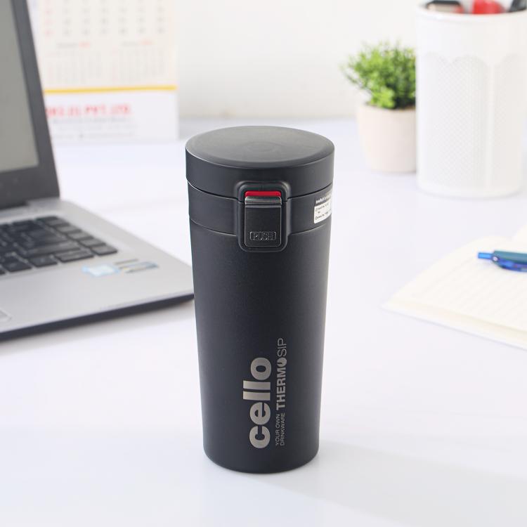 Black|Duro CafÃƒÂ© Flask, Insulated Coffee Mug, 450ml / 450ml