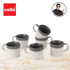 Retro 6 Pieces Ceramic Mug Medium / 6 Pieces / Grey