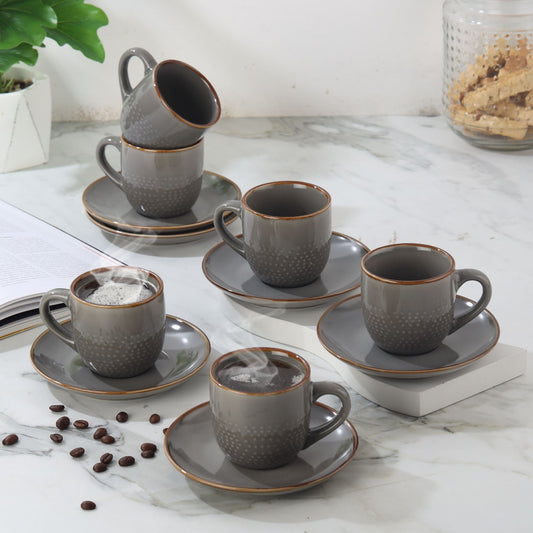 Regular|Hampshire 6 Pieces Ceramic Cup & Saucer / 6 Pieces