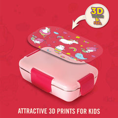 Magnus  3D Design Kids Lunch Box, 700ml Pink Parade