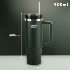 Quench Tumbler Water Bottle with Lid and Straw, 900ml Military Green / 900 ml