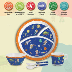 Cosmic Explorer  Kids Melamine Meal, Set of 5 Trioplate