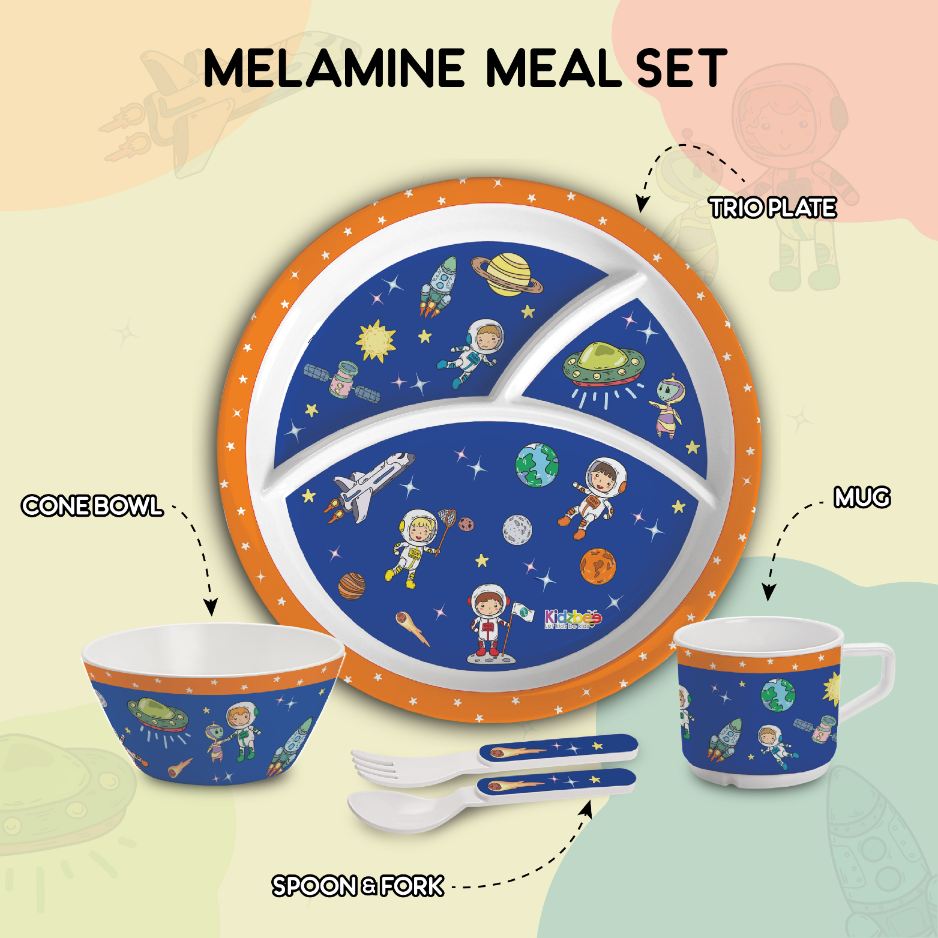 Cosmic Explorer  Kids Melamine Meal, Set of 5 Trioplate