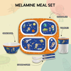 Cosmic Explorer  Kids Melamine Meal, Set of 5 Quadmeal