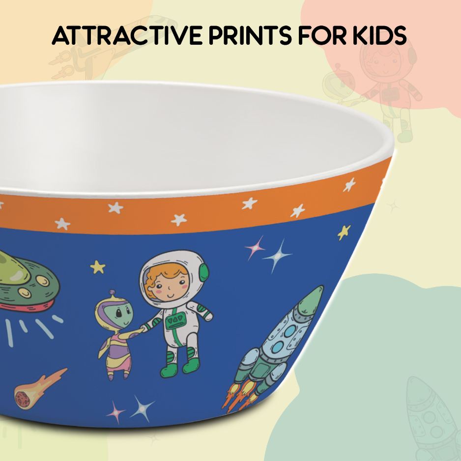 Cosmic Explorer  Kids Melamine Meal, Set of 5 Quadmeal