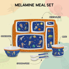 Cosmic Explorer  Kids Melamine Meal, Set of 5 Pentameal