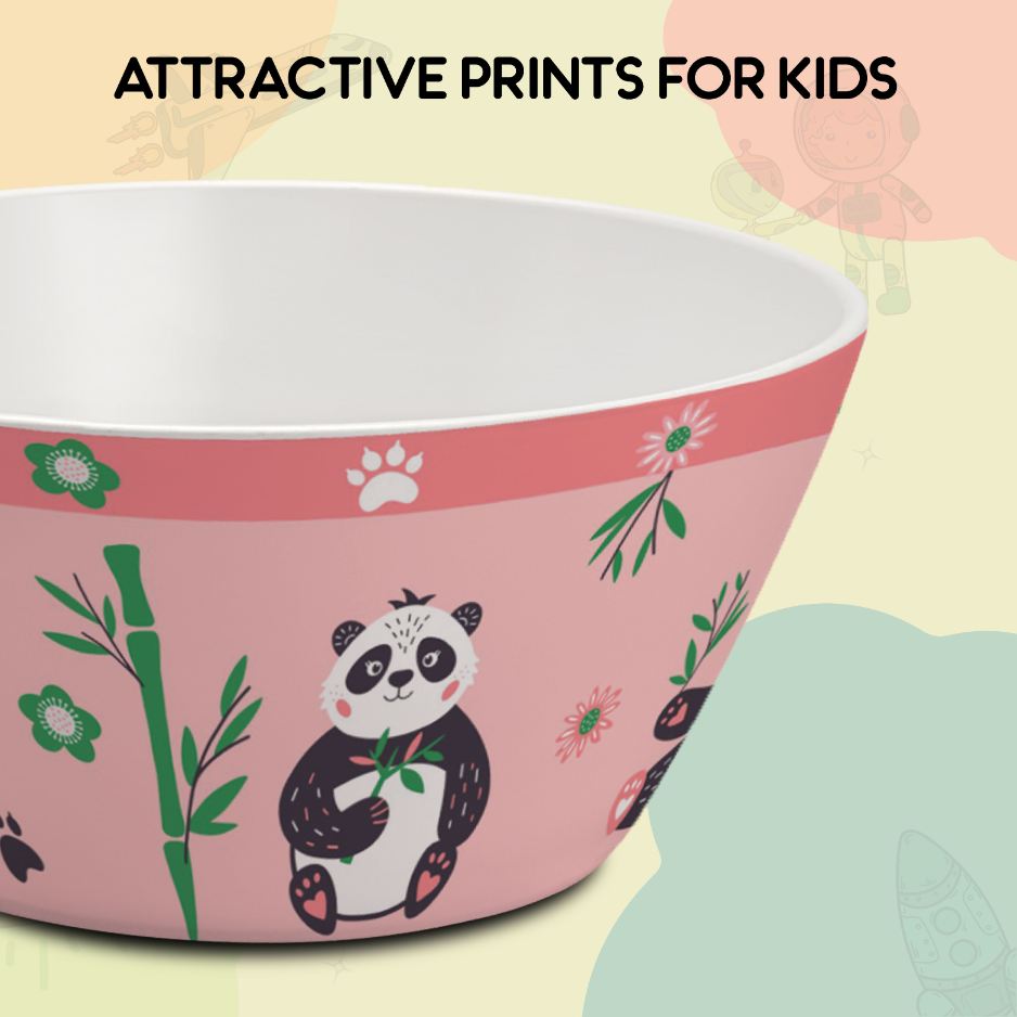 Bamboo Buddies Peach Kids Melamine Meal, Set of 5 Pentameal