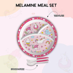 Pink Parade Kids Melamine Meal, Set of 3 Trioplate