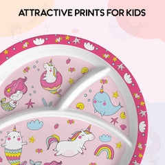 Pink Parade Kids Melamine Meal, Set of 3 Trioplate