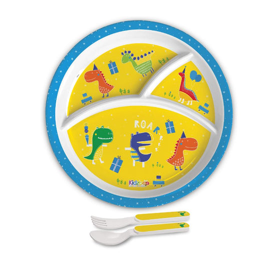 Dino Party Kids Melamine Meal, Set of 3 Trioplate