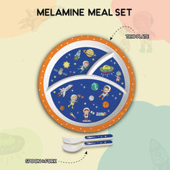 Trioplate Cosmic Explorer Navy Blue Kids Melamine Meal Set / 3 Pieces