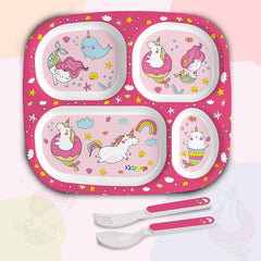 Pink Parade Kids Melamine Meal, Set of 3 Quadmeal