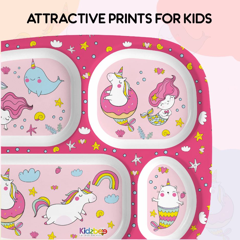 Pink Parade Kids Melamine Meal, Set of 3 Quadmeal