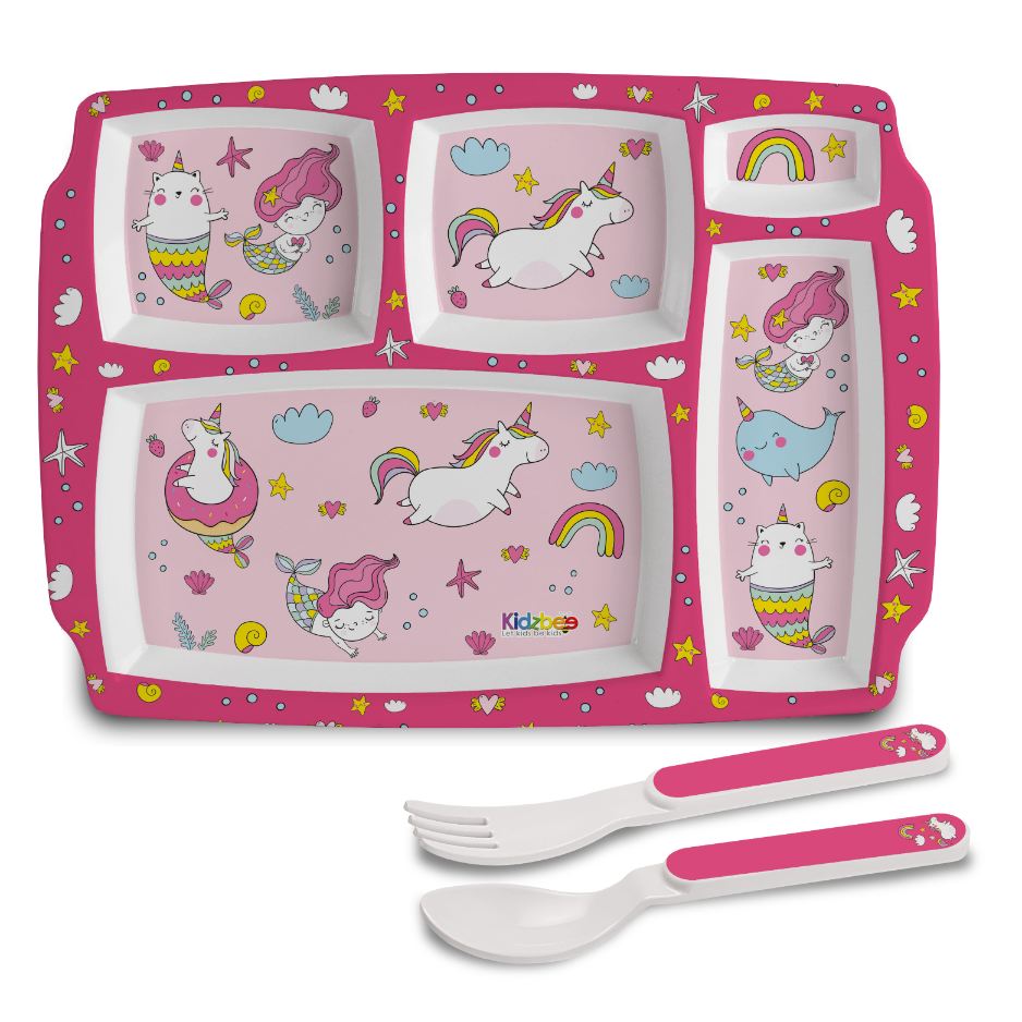 Pink Parade Kids Melamine Meal, Set of 3 Pentameal