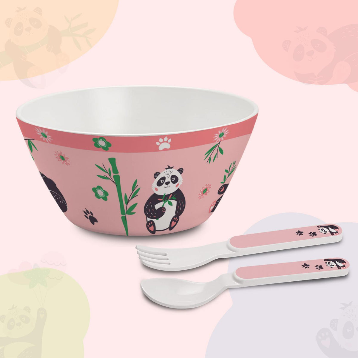 Cone Bamboo Buddies Kids Melamine Bowl Set 3 Pieces