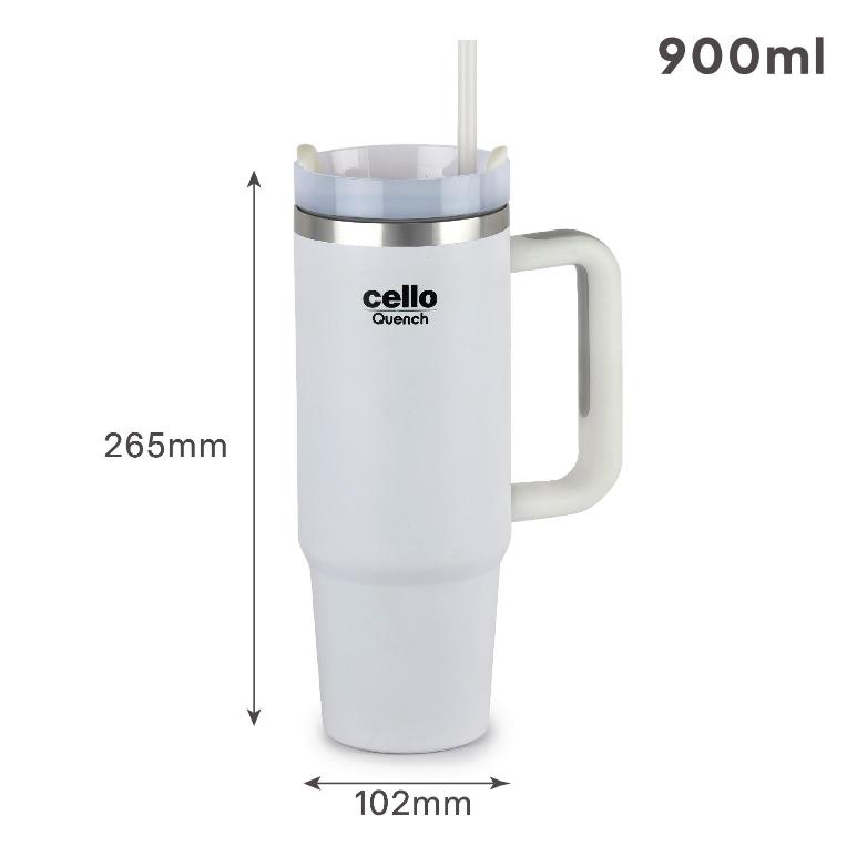 devx-testing-nw-Quench Tumbler Water Bottle with Lid and Straw, 900 Ml (Copy) White / 900 ml