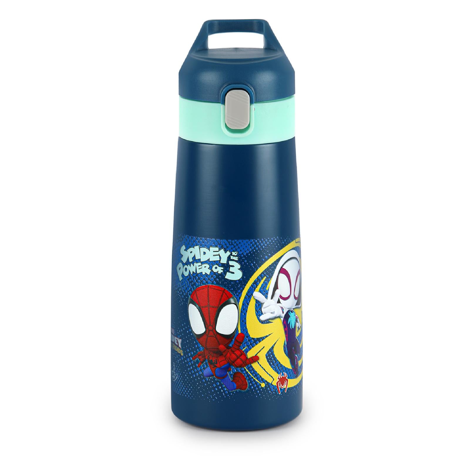 Giggle 3D Touch & Feel Designs Web Warriors, Sipper Thermosteel Flask, 550 ml Web Warriors