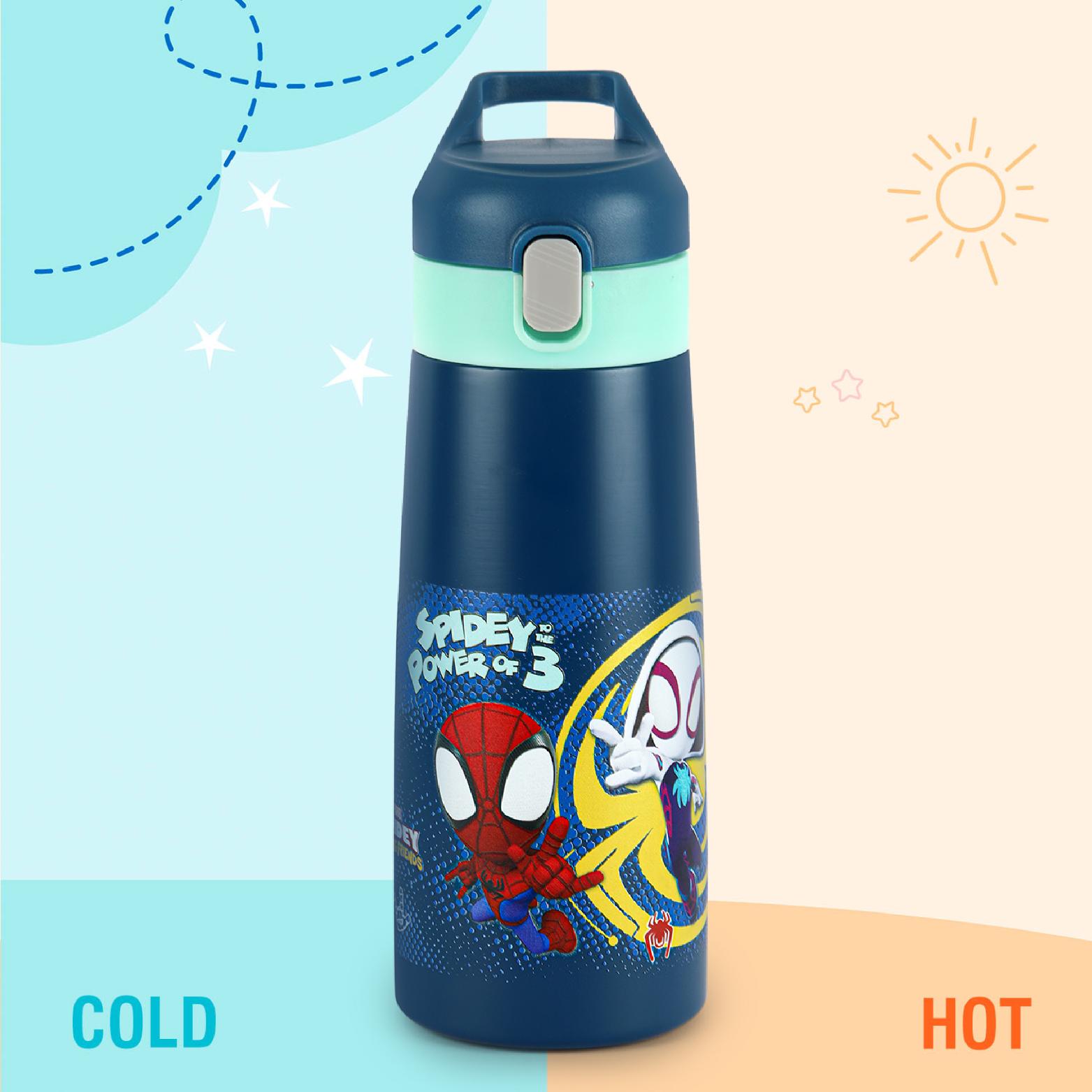 Giggle 3D Touch & Feel Designs Web Warriors, Sipper Thermosteel Flask, 550 ml Web Warriors