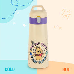 Giggle 3D Touch & Feel Designs Web Warriors, Sipper Thermosteel Flask, 550 ml Hunny Bear