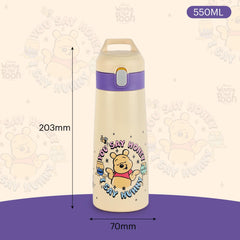 Giggle 3D Touch & Feel Designs Web Warriors, Sipper Thermosteel Flask, 550 ml Hunny Bear