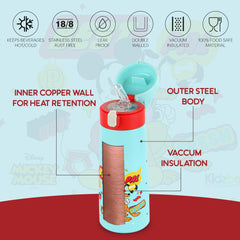 Giggle 3D Touch & Feel Designs Web Warriors, Sipper Thermosteel Flask, 550 ml Best Pals