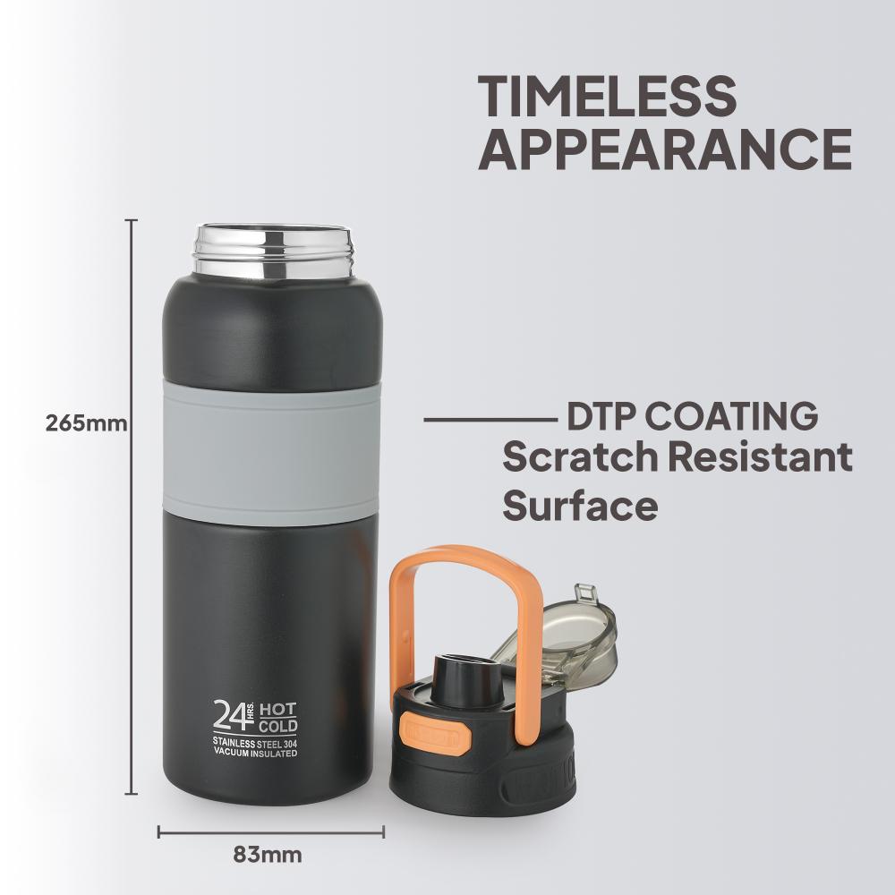 Duro Duet Thermosteel Flask, 900 ml Black