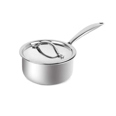 Tri-Ply Induction Base Stainless Steel Sauce Pan with Lid / 1.6 Liters