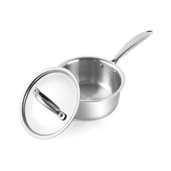 Tri-Ply Induction Base Stainless Steel Sauce Pan with Lid / 1.6 Liters