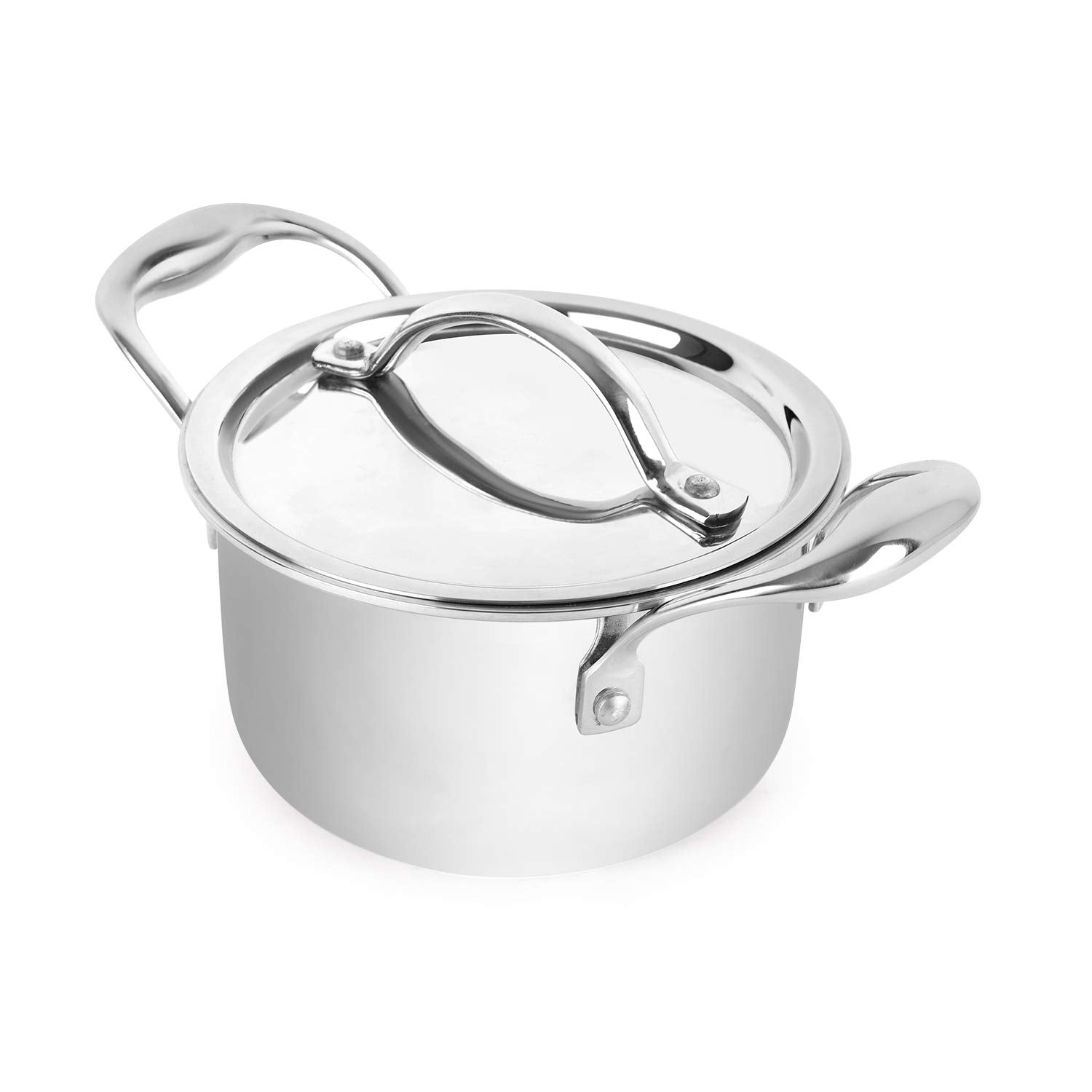 Armour Tri-Ply Induction Base Casserole with Lid Silver / 2.5 Litres