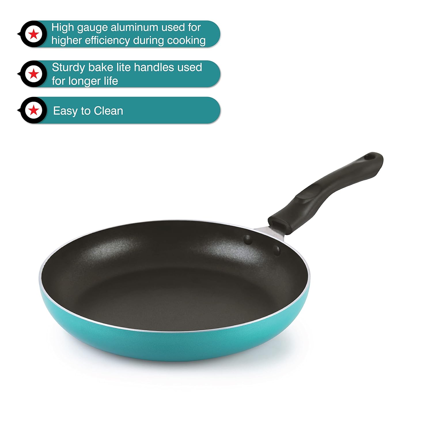 Prima Induction Base Non-Stick Kadhai with Glass Lid Green / 24cm