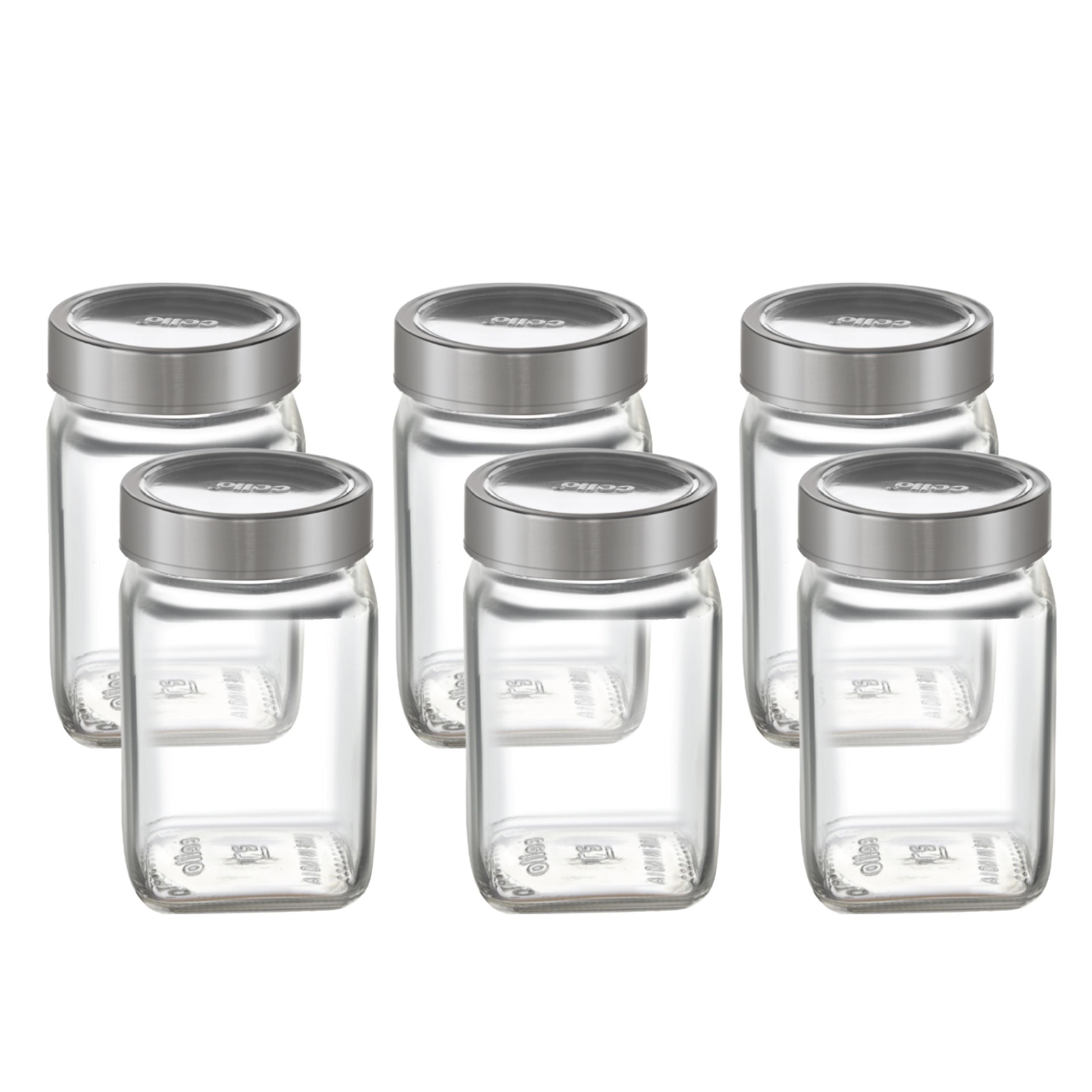 Qube Fresh Glass Storage Jar, 300ml, Set of 6 Clear / 300ml