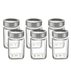 Qube Fresh Glass Storage Jar, 300ml, Set of 6 / 300ml