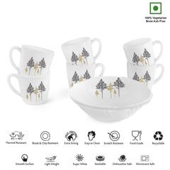 Imperial Series Quick Bite Bowl & Mug Gift set, 8 Pieces Golden Pine / 8 Pieces