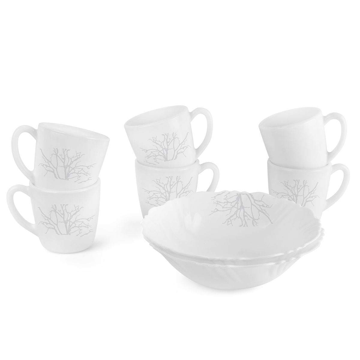 Imperial Series Quick Bite Bowl & Mug Gift set, 8 Pieces Winter Frost / 8 Pieces