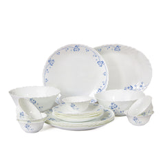 Imperial Series 21 Pieces Opalware Dinner Set for Family of 6 Dainty Blue
