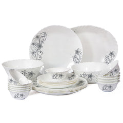 Imperial Series 27 Pieces Opalware Dinner Set for Family of 6 Camber Black