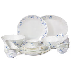 Imperial Series 27 Pieces Opalware Dinner Set for Family of 6 Dainty Blue