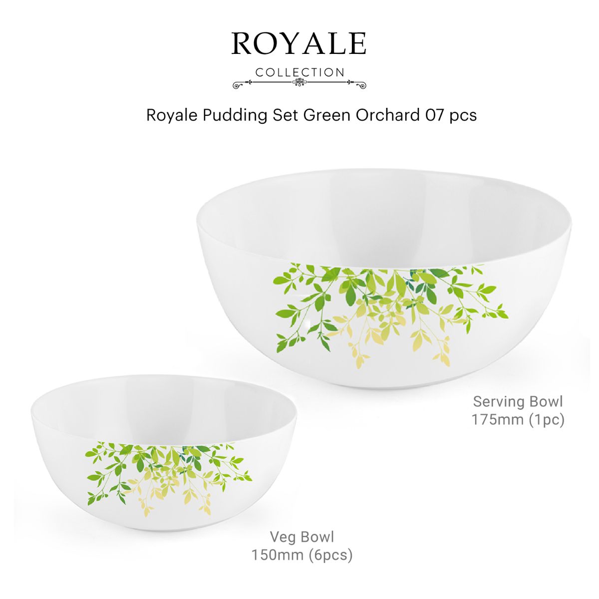 Royale Series Pudding Gift Set, 7 Pieces Green Orchard / 7 Pieces