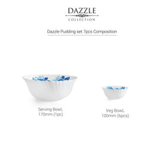 Dazzle Series Pudding Gift Set, 7 Pieces Blue Swirl / 7 Pieces