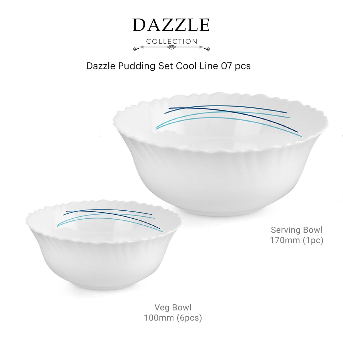 Dazzle Series Pudding Gift Set, 7 Pieces Cool Lines / 7 Pieces