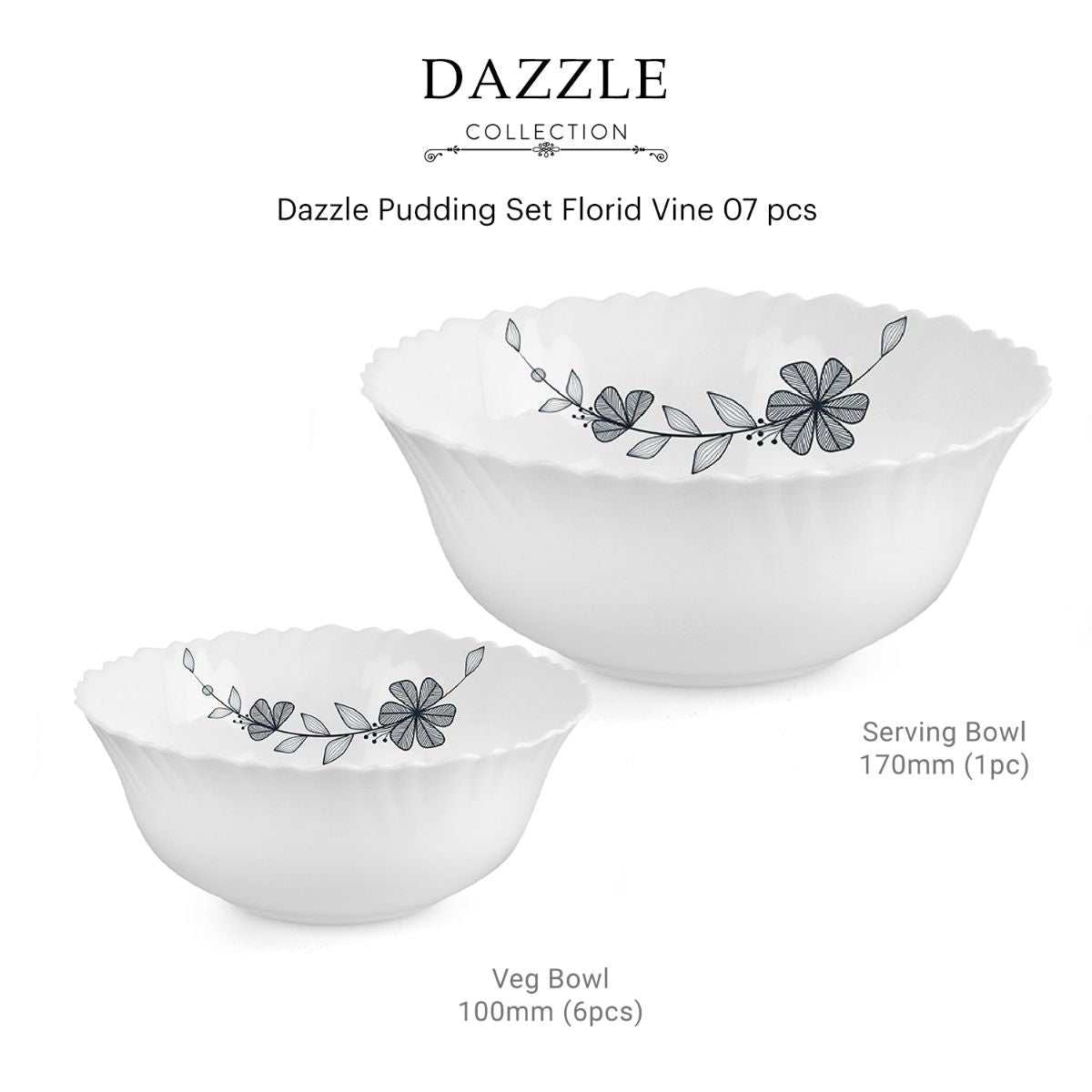 Dazzle Series Pudding Gift Set, 7 Pieces Florid Vine / 7 Pieces