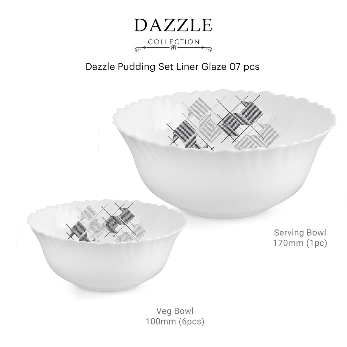 Dazzle Series Pudding Gift Set, 7 Pieces Linear Glaze / 7 Pieces