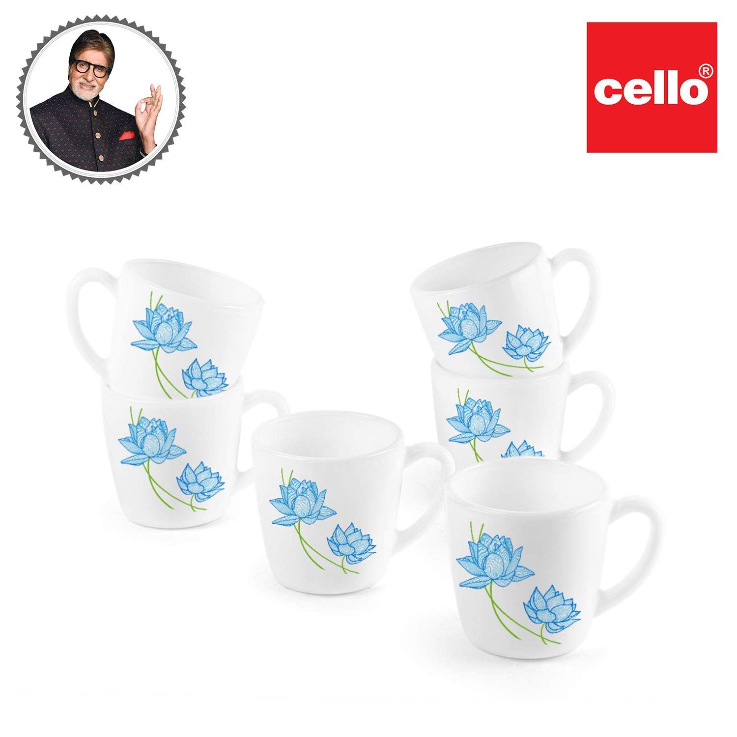 Imperial Neelkamal Ricca Mugs, 6 Pieces Small / 6 Pieces