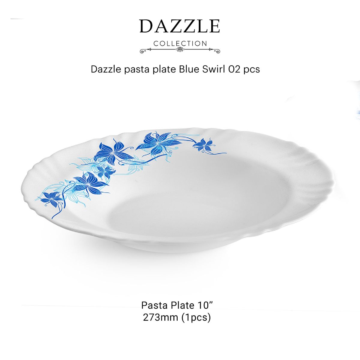 Dazzle Series Pasta Gift Set, 2 Pieces Blue Swirl / 2 Pieces