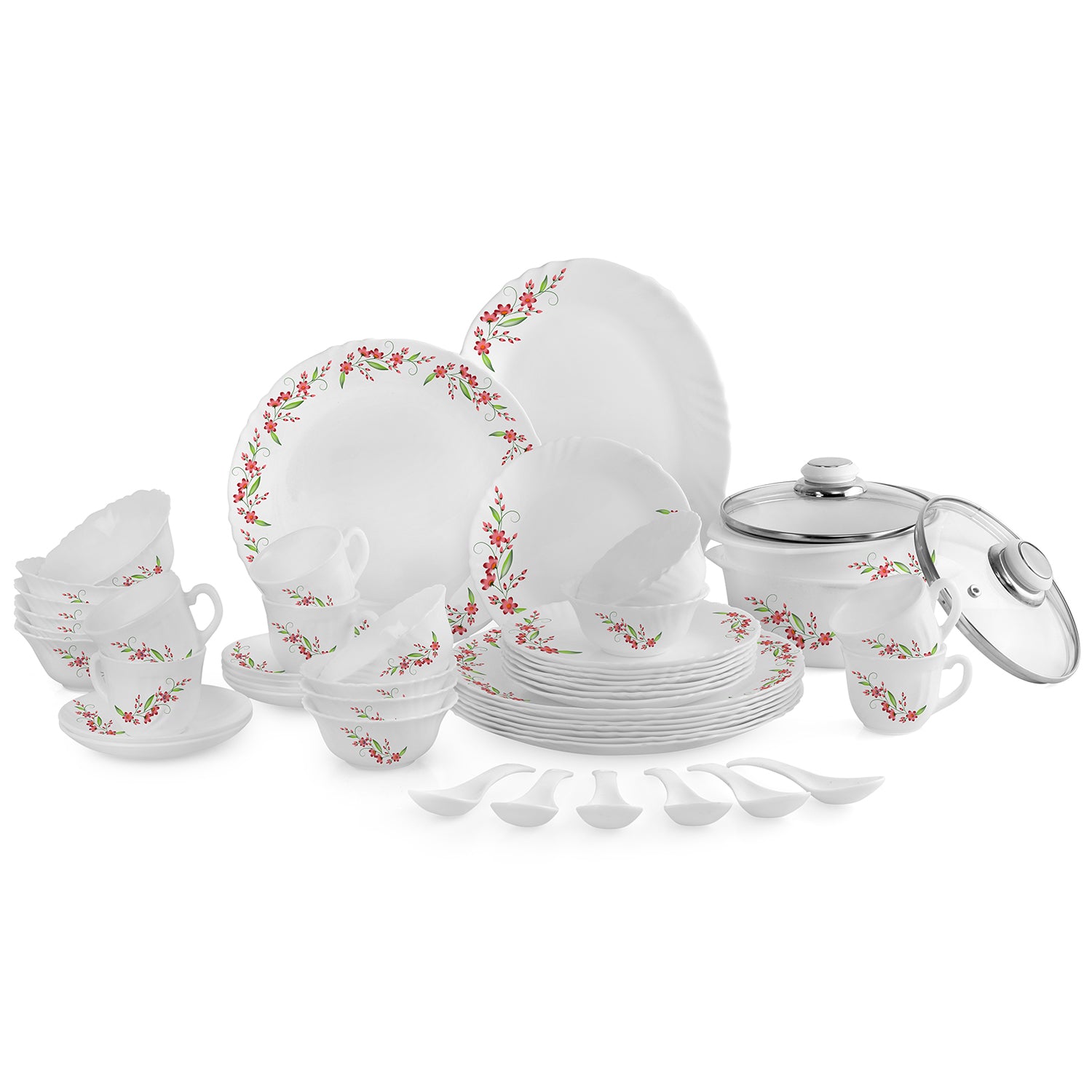 Imperial Series 45 Pieces Opalware Dinner Set for Family of 8 Cello Creeper